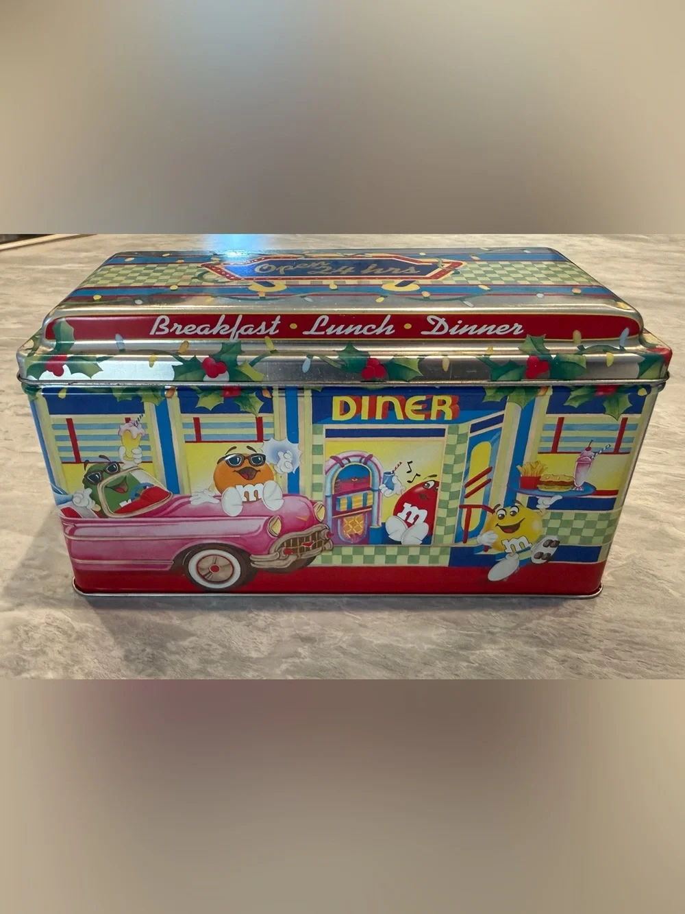 Vintage M&M’s Christmas Diner Limited Edition Tin Canister 1996-read Notes